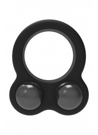 Черное эрекционное кольцо с утяжелителями Cockring Dual Weight - Dream Toys - в Новом Уренгое купить с доставкой