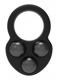 Черное эрекционное кольцо с утяжелителями - Dream Toys - в Новом Уренгое купить с доставкой