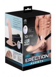 Телесный полый страпон с вибрацией Erection Agents - 24,1 см. - NMC - купить с доставкой в Новом Уренгое