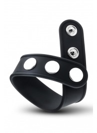 Черное эрекционное кольцо на кнопках - Blush Novelties - в Новом Уренгое купить с доставкой