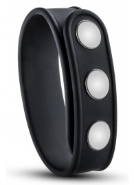 Черное эрекционное кольцо на кнопках - Blush Novelties - в Новом Уренгое купить с доставкой