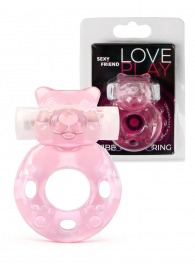 Розовое эрекционное виброкольцо в форме мишки - 1137 - в Новом Уренгое купить с доставкой