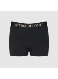 Черные трусики-боксеры для фиксации насадок Strap-on-me Harness Lingerie Allure - size S - Strap-on-me - купить с доставкой в Новом Уренгое