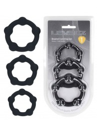 Набор из 3 эрекционных колец Beaded Silicone Cockring Set - Shots Media BV - в Новом Уренгое купить с доставкой