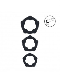 Набор из 3 эрекционных колец Beaded Silicone Cockring Set - Shots Media BV - в Новом Уренгое купить с доставкой