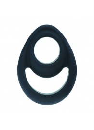 Черное эрекционное кольцо Double Ergo Silicone Cockring - Shots Media BV - в Новом Уренгое купить с доставкой