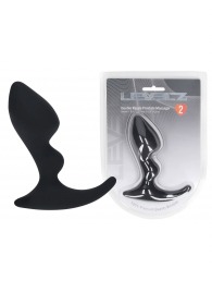 Черная анальная пробка для массажа простаты Double Ripple Silicone Prostate Massager - Shots Media BV - в Новом Уренгое купить с доставкой