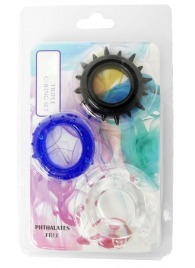 Набор из 3 эрекционных колец разного цвета и рельефа - Boys of Toys - в Новом Уренгое купить с доставкой