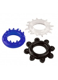 Набор из 3 эрекционных колец разного цвета и рельефа - Boys of Toys - в Новом Уренгое купить с доставкой