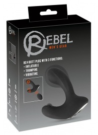 Черная анальная вибропробка с функцией расширения RC Butt Plug with 3 functions - Orion - в Новом Уренгое купить с доставкой