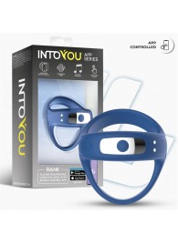 Синее интерактивное эрекционное виброкольцо Rank - Intoyou - в Новом Уренгое купить с доставкой