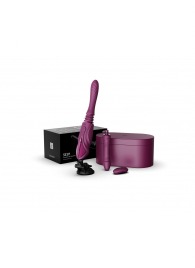 Фиолетовая секс-машина с функцией нагрева, насадками и присоской Sesh - Zalo - купить с доставкой в Новом Уренгое