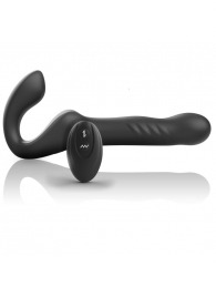 Черный безремневой страпон с вибрацией и возвратно-поступательными движениями - 24 см. - Ibiza - купить с доставкой в Новом Уренгое