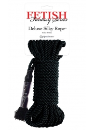 Черная веревка для фиксации Deluxe Silky Rope - 9,75 м. - Pipedream - купить с доставкой в Новом Уренгое