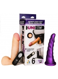 Вибрострапон с двумя насадками UniStrap - 18 и 18 см. - LOVETOY (А-Полимер) - купить с доставкой в Новом Уренгое