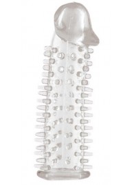 Прозрачная насадка на половой член с закрытой головкой и шипами - 12,5 см. - Toyfa Basic - в Новом Уренгое купить с доставкой