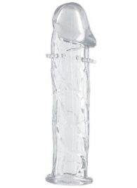 Гладкая прозрачная насадка с усиками под головкой - 12,5 см. - Toyfa Basic - в Новом Уренгое купить с доставкой
