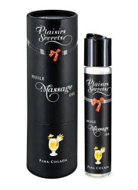 Массажное масло с ароматом пина колады Huile de Massage Gourmande Pina Colada - 59 мл. - Plaisir Secret - купить с доставкой в Новом Уренгое