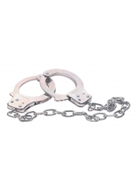 Наручники из металла с длинной цепочкой CHROME HANDCUFFS METAL HANDCUFFS W. KEY - NMC - купить с доставкой в Новом Уренгое