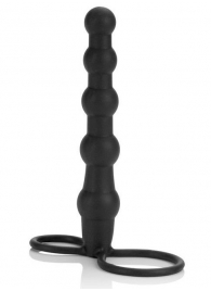 Насадка на пенис для двойного проникновения Silicone Beaded Double Rider - 14 см. - California Exotic Novelties - в Новом Уренгое купить с доставкой