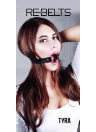 Чёрный кожаный чокер-кляп Tyra Black - Rebelts - купить с доставкой в Новом Уренгое