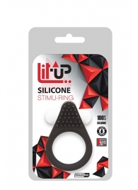 Чёрное эрекционное кольцо LIT-UP SILICONE STIMU RING 1 BLACK - Dream Toys - в Новом Уренгое купить с доставкой