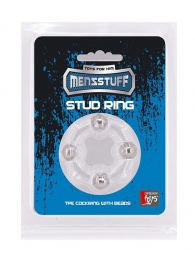 Эрекционное кольцо с 4 бусинами MENZSTUFF STUD RING CLEAR - Dream Toys - в Новом Уренгое купить с доставкой