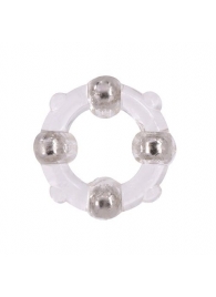 Эрекционное кольцо с 4 бусинами MENZSTUFF STUD RING CLEAR - Dream Toys - в Новом Уренгое купить с доставкой