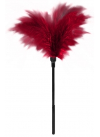 Пластиковая метелочка с красными пёрышками Small Feather Tickler - 32 см. - Blush Novelties - купить с доставкой в Новом Уренгое