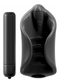 Чёрный мастурбатор Vibrating Silicone Stimulator с вибрацией - Pipedream - в Новом Уренгое купить с доставкой