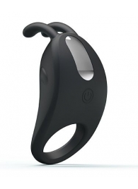 Чёрное эрекционное кольцо с вибрацией Rabbit Vibrator - Baile - в Новом Уренгое купить с доставкой