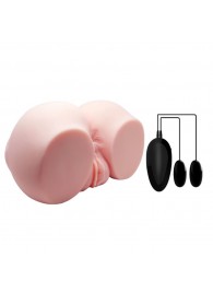 Телесный мастурбатор с двумя любовными тоннелями и вибрацией - Baile - в Новом Уренгое купить с доставкой