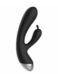 Чёрный вибратор E-Stimulation Rabbit Vibrator с электростимуляцией - 19 см. - Shots Media BV - купить с доставкой в Новом Уренгое