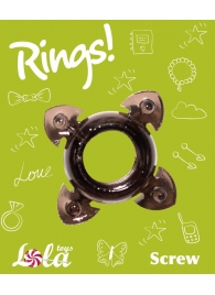 Чёрное эрекционное кольцо Rings Screw - Lola Games - в Новом Уренгое купить с доставкой