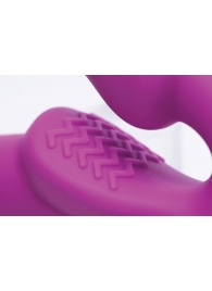 Ярко-розовый безремневой вибрострапон Evoke Vibrating Strapless Silicone Strap-on Dildo - XR Brands - купить с доставкой в Новом Уренгое