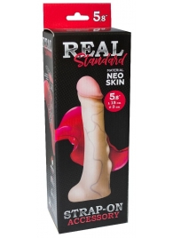 Реалистичная насадка с мошонкой REAL Standard - 18 см. - LOVETOY (А-Полимер) - купить с доставкой в Новом Уренгое