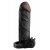 Чёрная вибронасадка с кольцом Vibrating Real Feel 2 Extension - 16 см. - Pipedream - в Новом Уренгое купить с доставкой