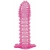 Гелевая розовая насадка с шипами - 12 см. - Toyfa Basic - в Новом Уренгое купить с доставкой