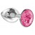 Малая серебристая анальная пробка Diamond Pink Sparkle Small с розовым кристаллом - 7 см. - Lola Games - купить с доставкой в Новом Уренгое