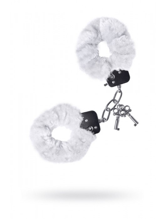 Наручники с белой меховой опушкой - ToyFa - купить с доставкой в Новом Уренгое