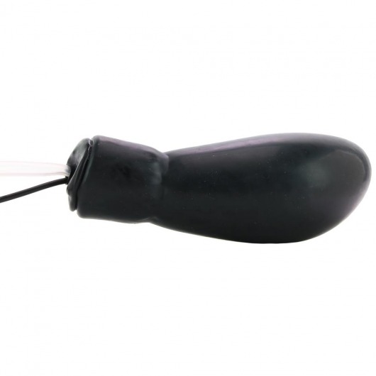 Чёрный изогнутый фаллос с вибрацией и расширением - 16 см. - Lux Fetish