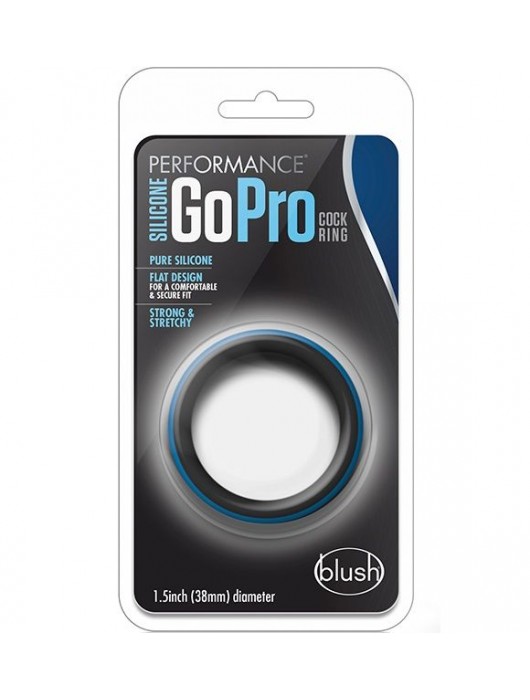 Черно-синее эрекционное кольцо Silicone Go Pro Cock Ring - Blush Novelties - в Новом Уренгое купить с доставкой