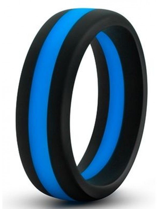 Черно-синее эрекционное кольцо Silicone Go Pro Cock Ring - Blush Novelties - в Новом Уренгое купить с доставкой