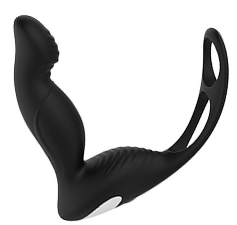 Черный вибромассажер простаты P-PLEASER W ERECTION ENHANCE - Dream Toys - в Новом Уренгое купить с доставкой