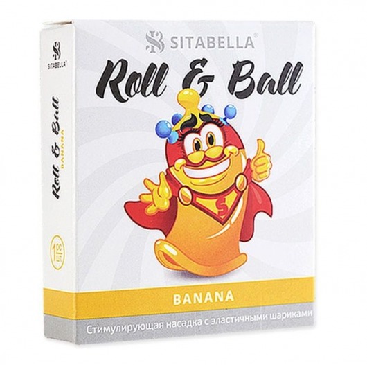 Стимулирующий презерватив-насадка Roll   Ball Banana - Sitabella - купить с доставкой в Новом Уренгое