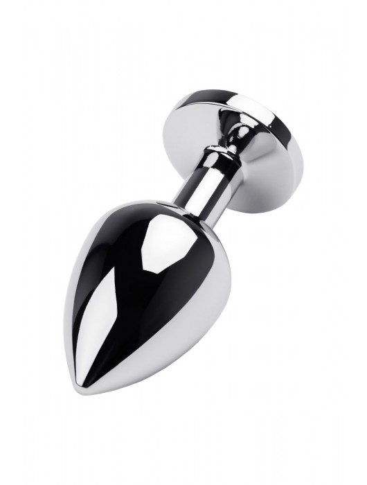 Серебристая коническая анальная пробка с красным кристаллом - 8 см. - ToyFa - купить с доставкой в Новом Уренгое