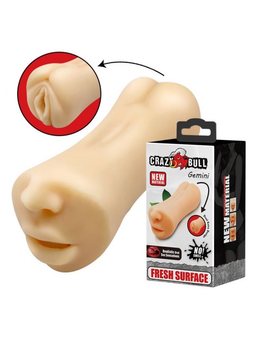 Двусторонний мастурбатор Gemini - ротик и вагина - Baile - в Новом Уренгое купить с доставкой