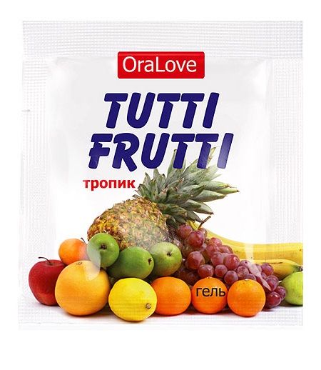 Пробник гель-смазки Tutti-frutti со вкусом тропических фруктов - 4 гр. - Биоритм - купить с доставкой в Новом Уренгое