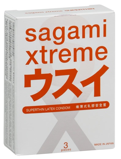 Ультратонкие презервативы Sagami Xtreme SUPERTHIN - 3 шт. - Sagami - купить с доставкой в Новом Уренгое