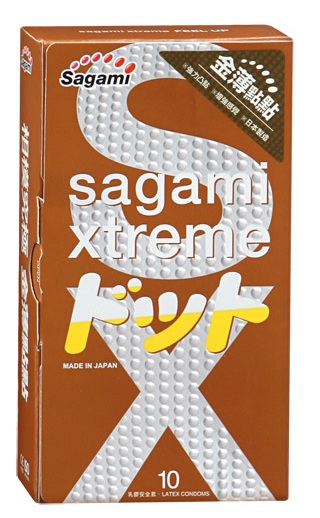 Презервативы Sagami Xtreme FEEL UP с точечной текстурой и линиями прилегания - 10 шт. - Sagami - купить с доставкой в Новом Уренгое